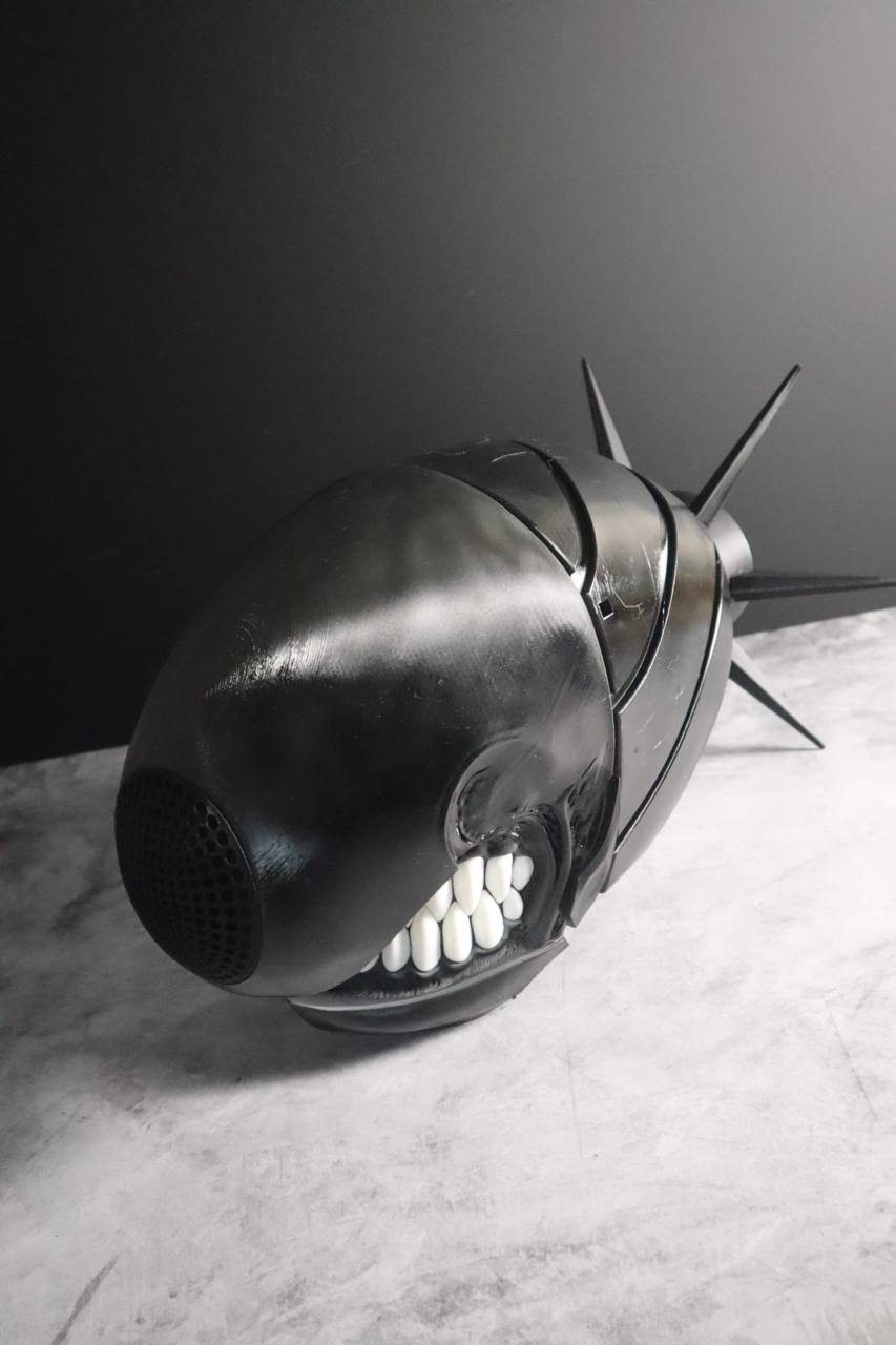 Black Spiked Creature Shell Display Prop