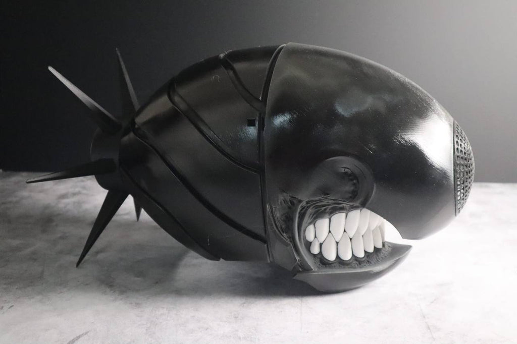 Black Spiked Creature Shell Display Prop