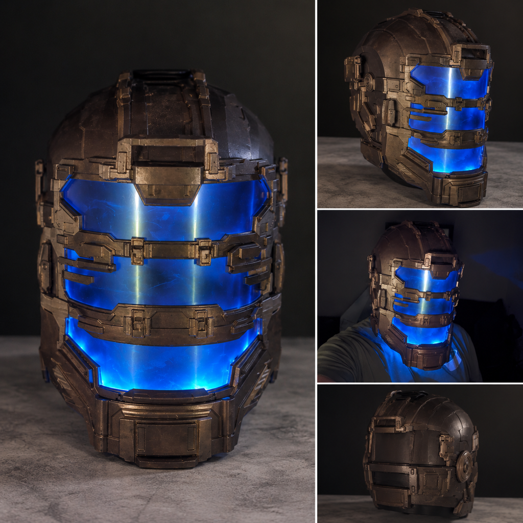 Bronze Sci-Fi Helmet Display Prop