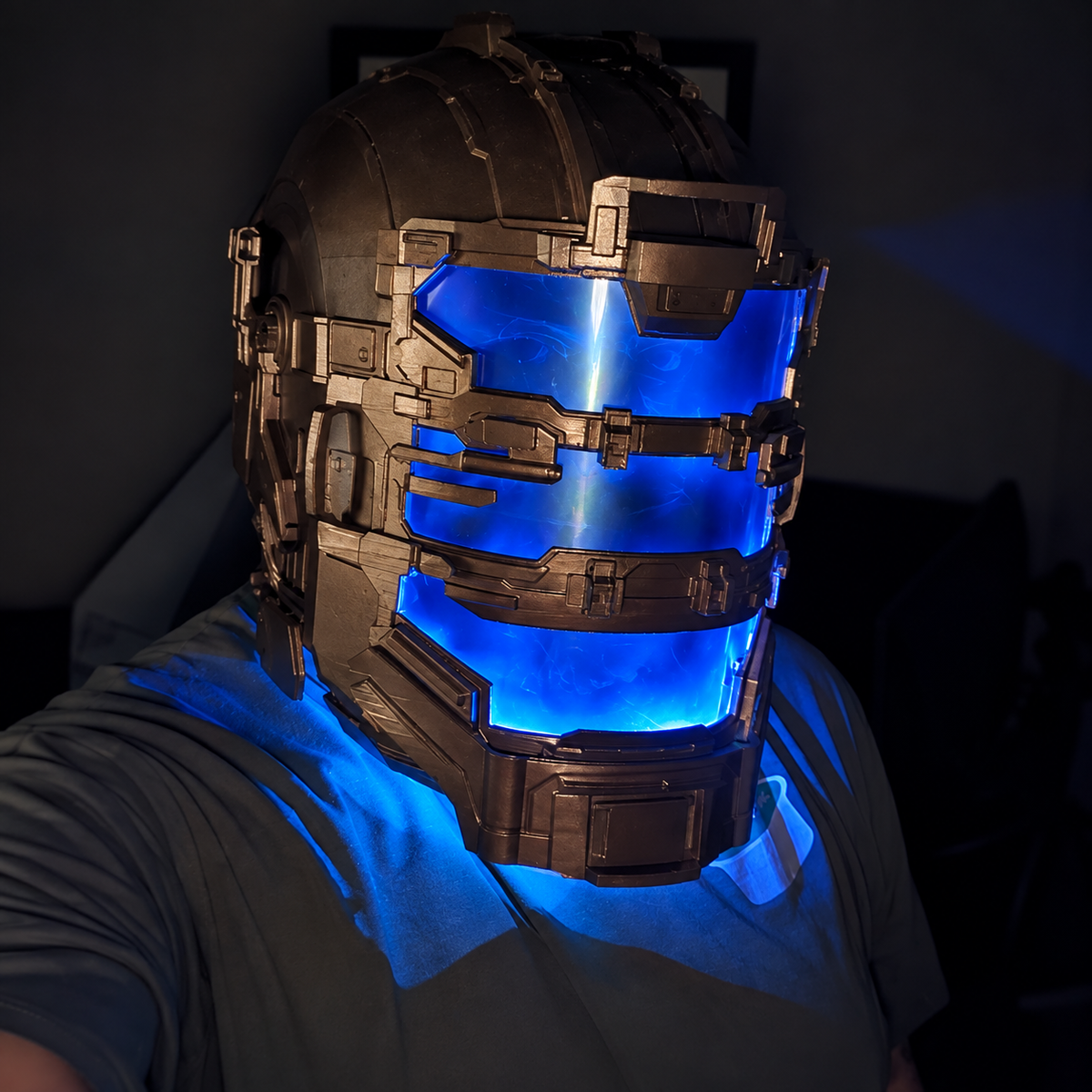 Bronze Sci-Fi Helmet Display Prop