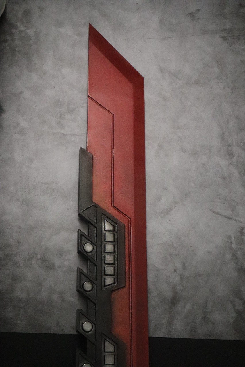 Red Tactical Fantasy Sword Display Prop