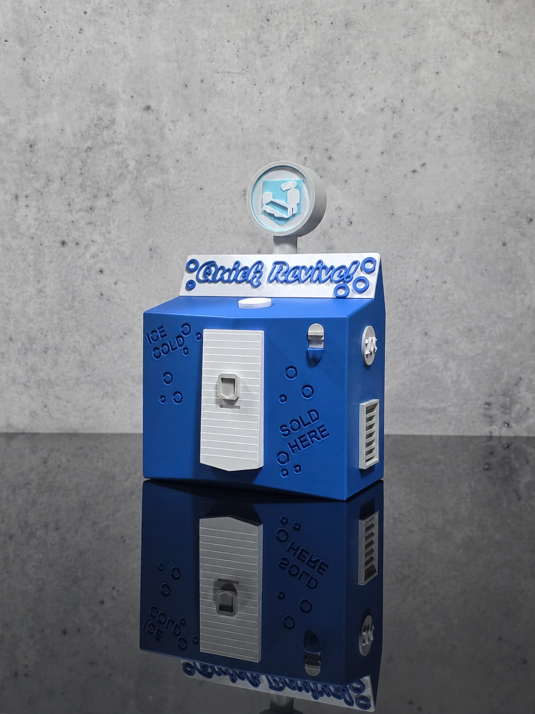Blue Revival Soda Machine Collectible